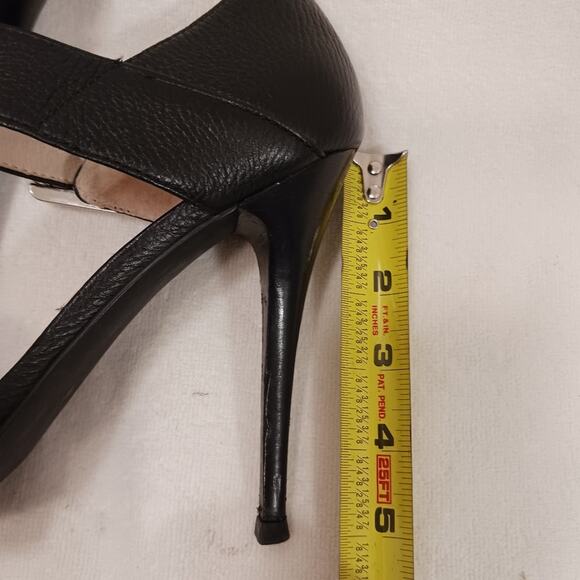 Michael Michael Kors 5" Stiletto Heels Sz 7.5 Black Leather Moderin Buckles Glam - Picture 11 of 16
